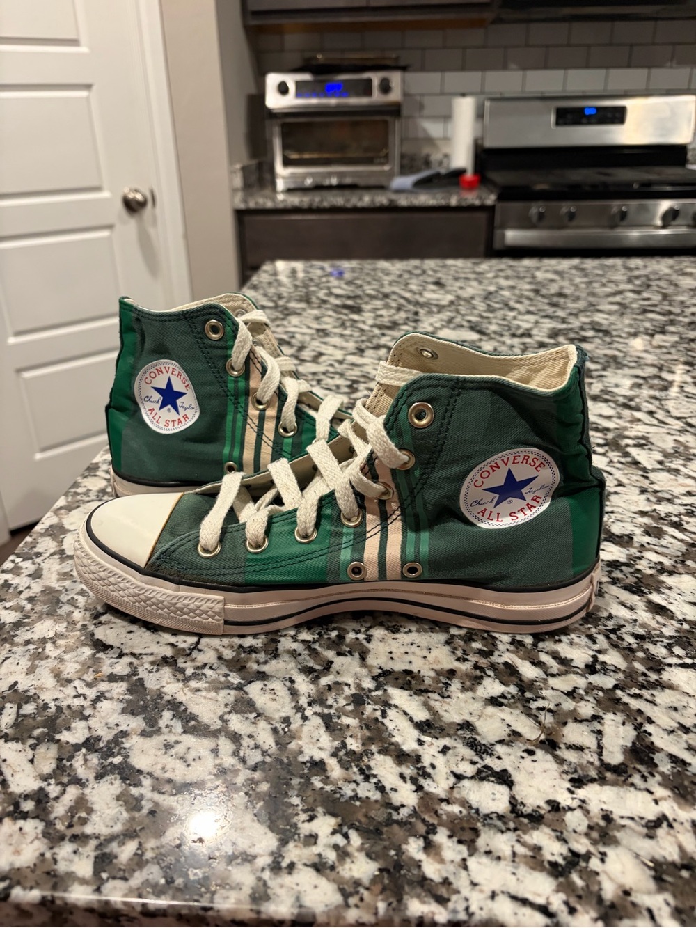Converse Chuck Taylor All Star High Top Green striped shoes